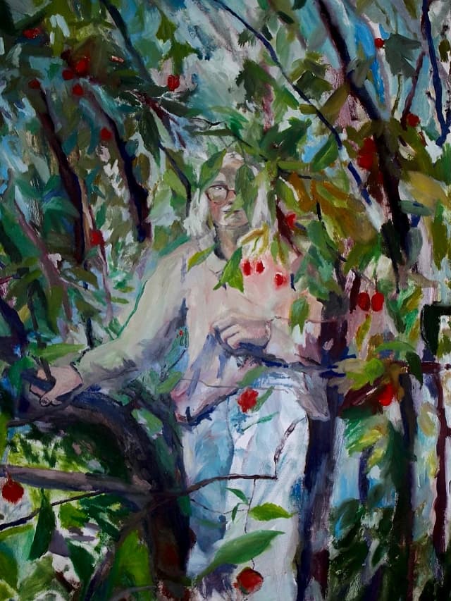 Maggie Picking Plums